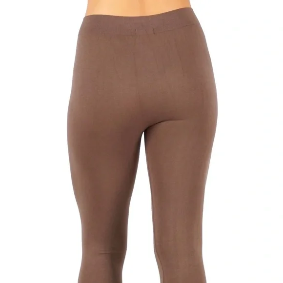 Yelete Taupe Lightweight Capri Leggings One Size - Picture 5 of 10